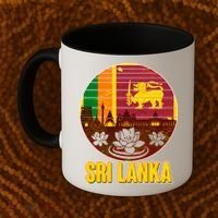 Retro Sri Lanka Emblem Coffee Mug thumb 2