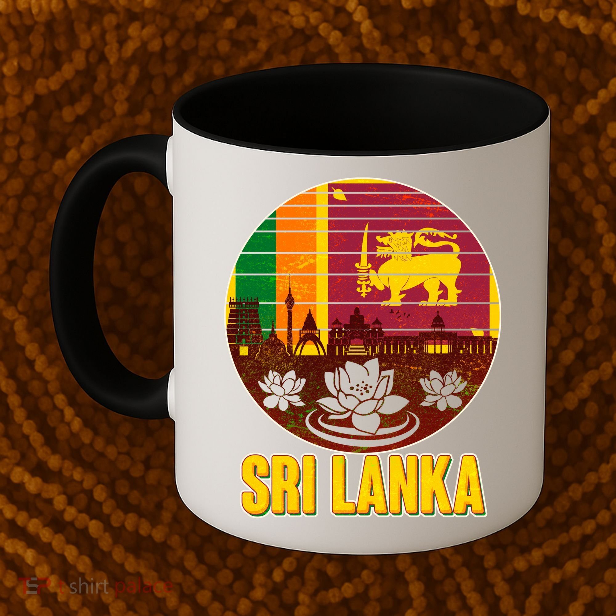 Retro Sri Lanka Emblem Coffee Mug