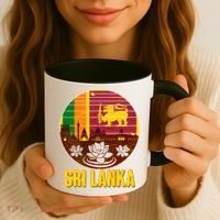 Retro Sri Lanka Emblem Coffee Mug thumb 3