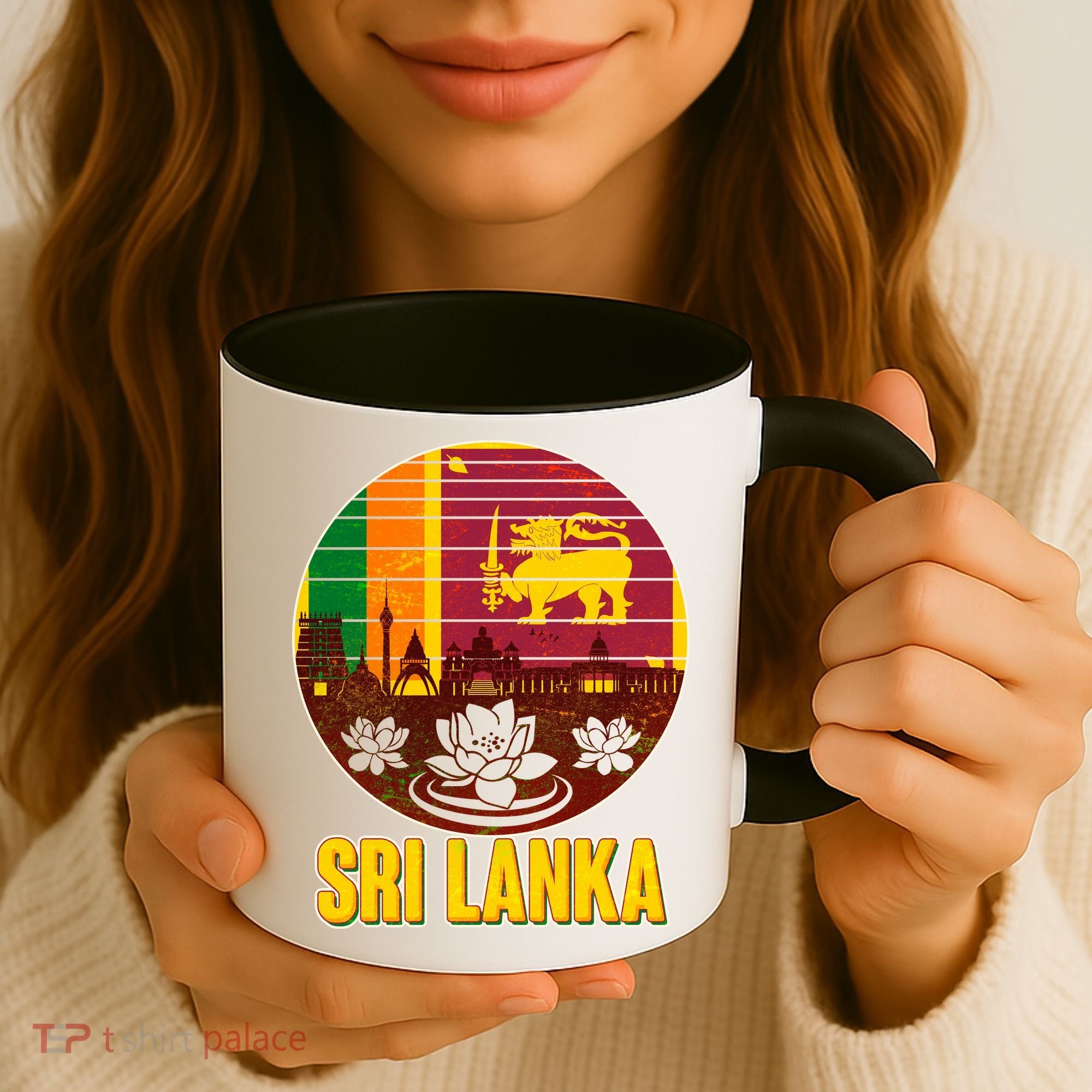 Retro Sri Lanka Emblem Coffee Mug