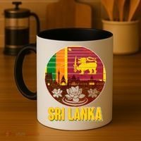 Retro Sri Lanka Emblem Coffee Mug thumb 4