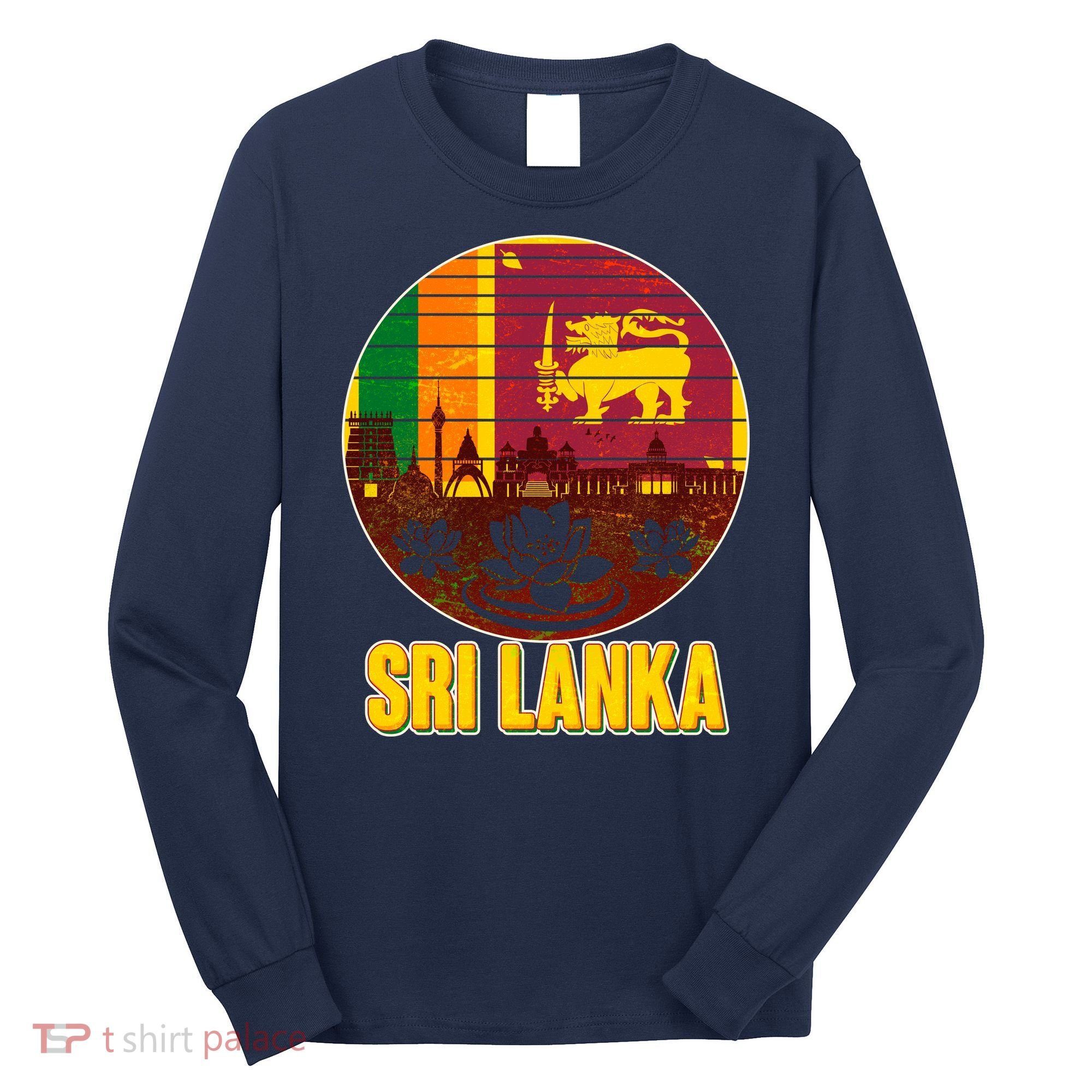 Retro Sri Lanka Emblem Long Sleeve Shirt