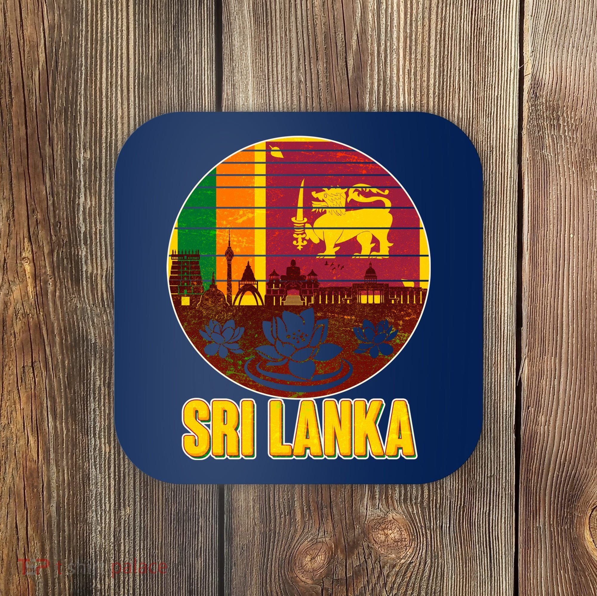 Retro Sri Lanka Emblem Coaster