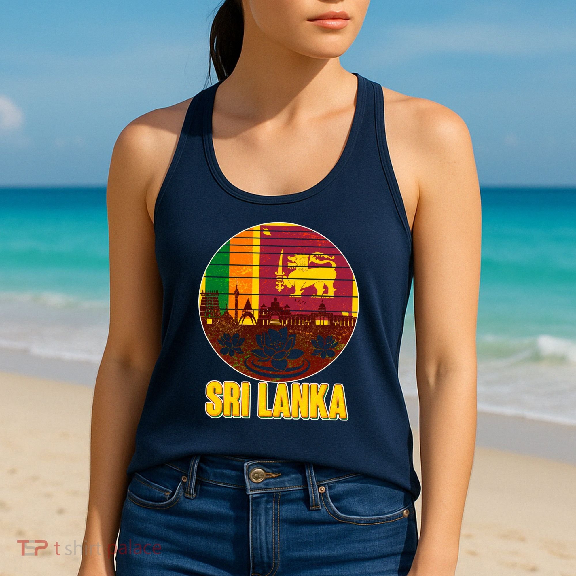 Retro Sri Lanka Emblem Women's Tank Top