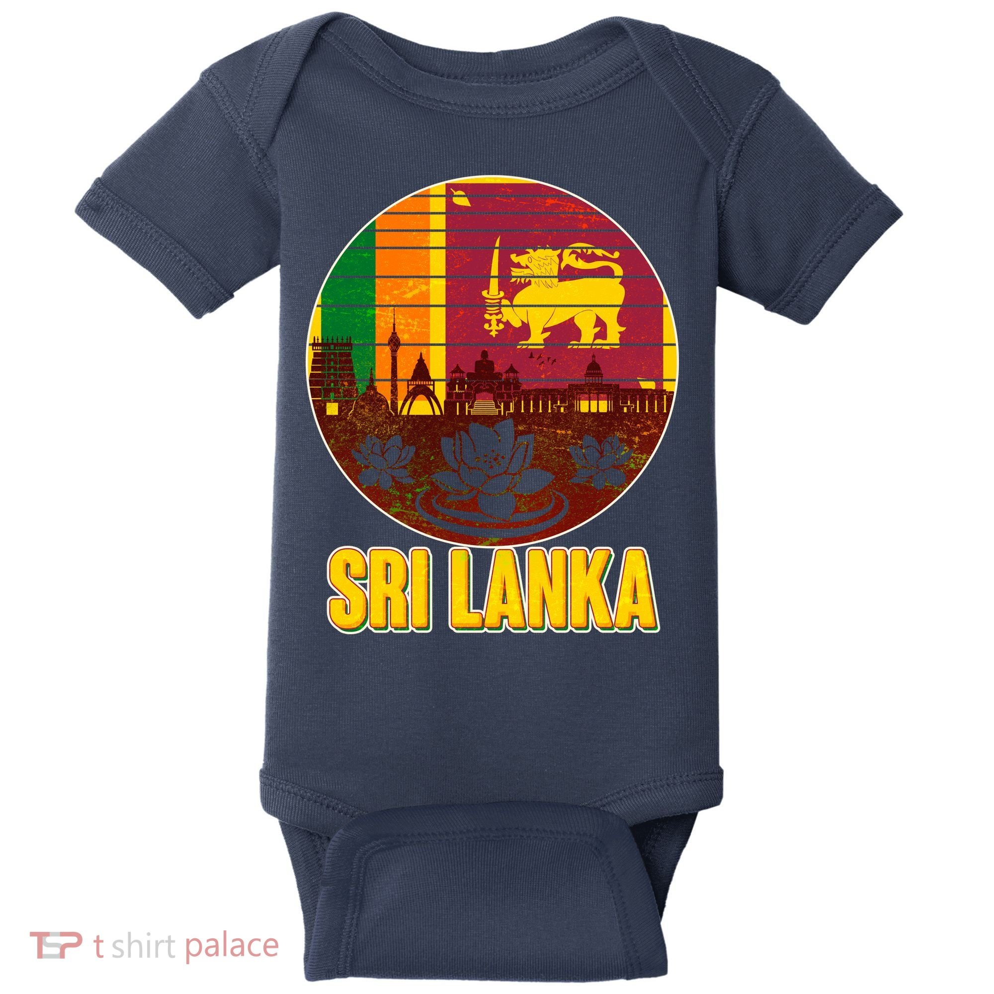 Retro Sri Lanka Emblem Baby Bodysuit