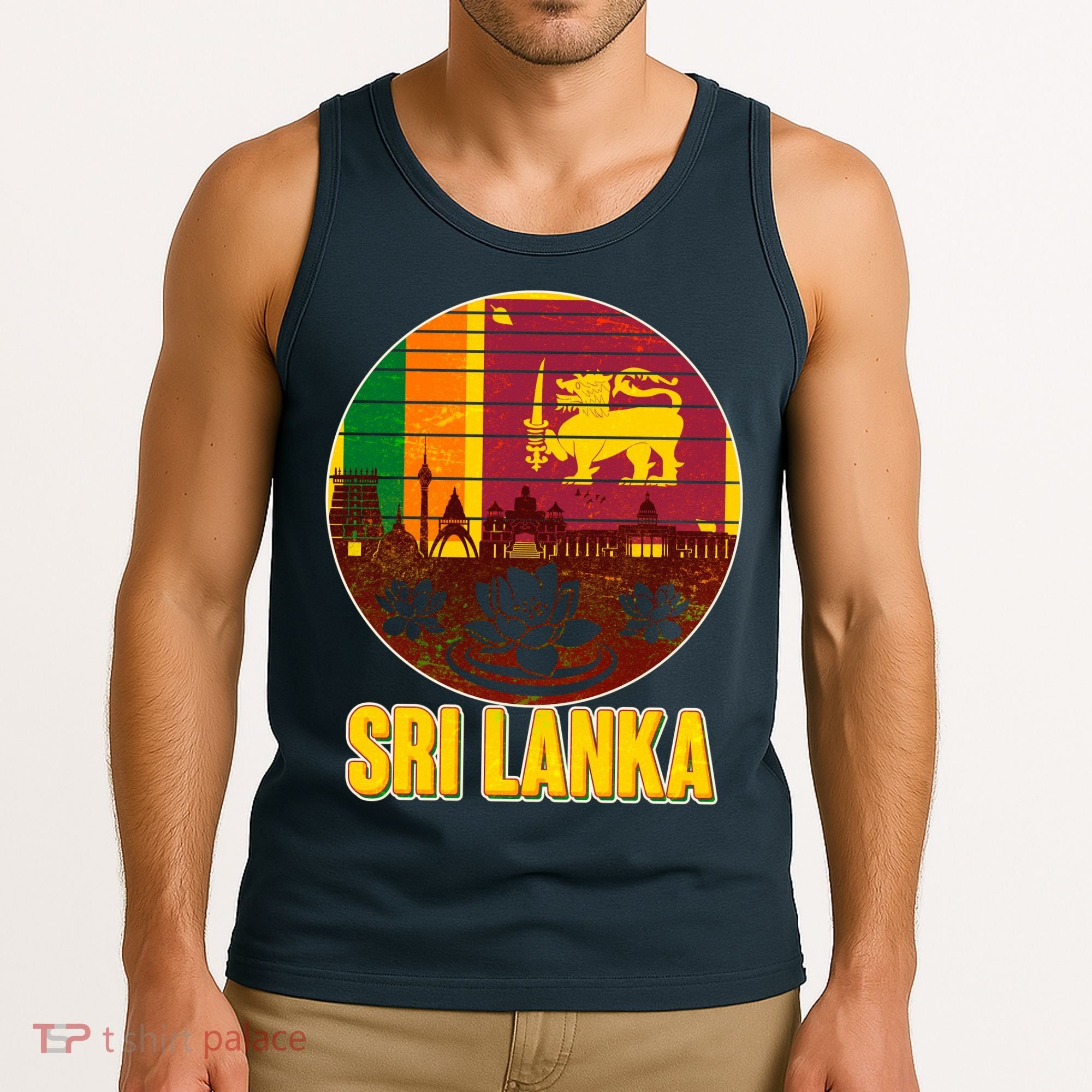 Retro Sri Lanka Emblem Tank Top