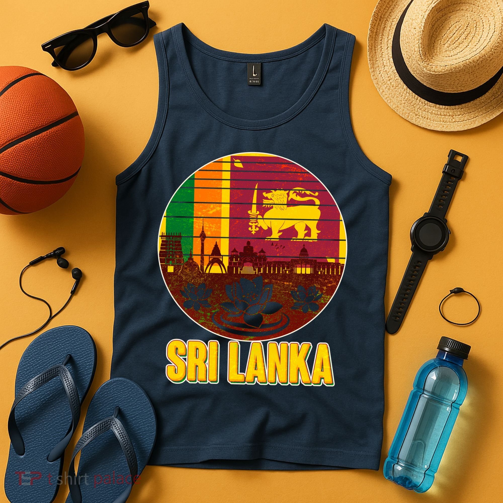 Retro Sri Lanka Emblem Tank Top