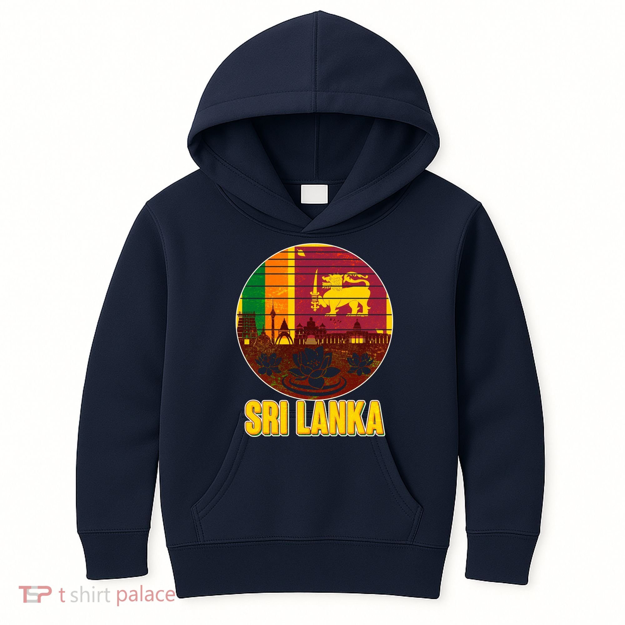 Retro Sri Lanka Emblem Kids Hoodie