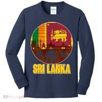 Retro Sri Lanka Emblem Kids Long Sleeve Shirt thumb 0