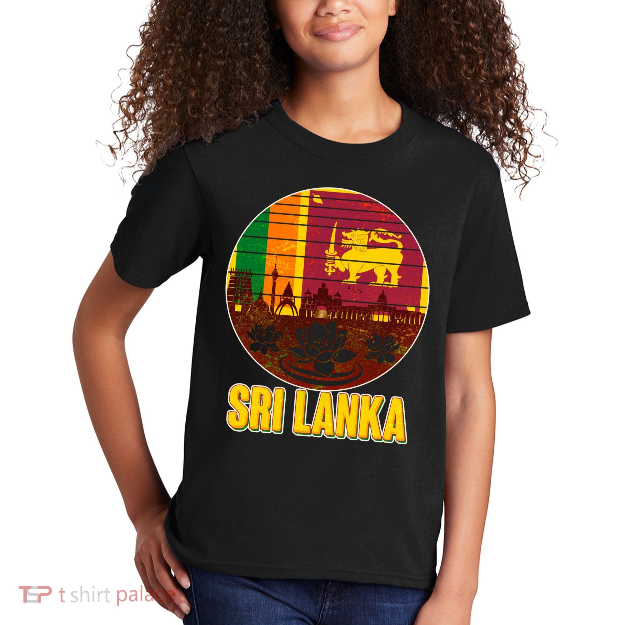 Retro Sri Lanka Emblem Kids T-Shirt