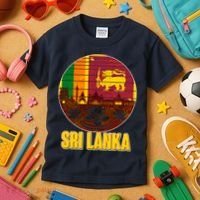 Retro Sri Lanka Emblem Kids T-Shirt thumb 3
