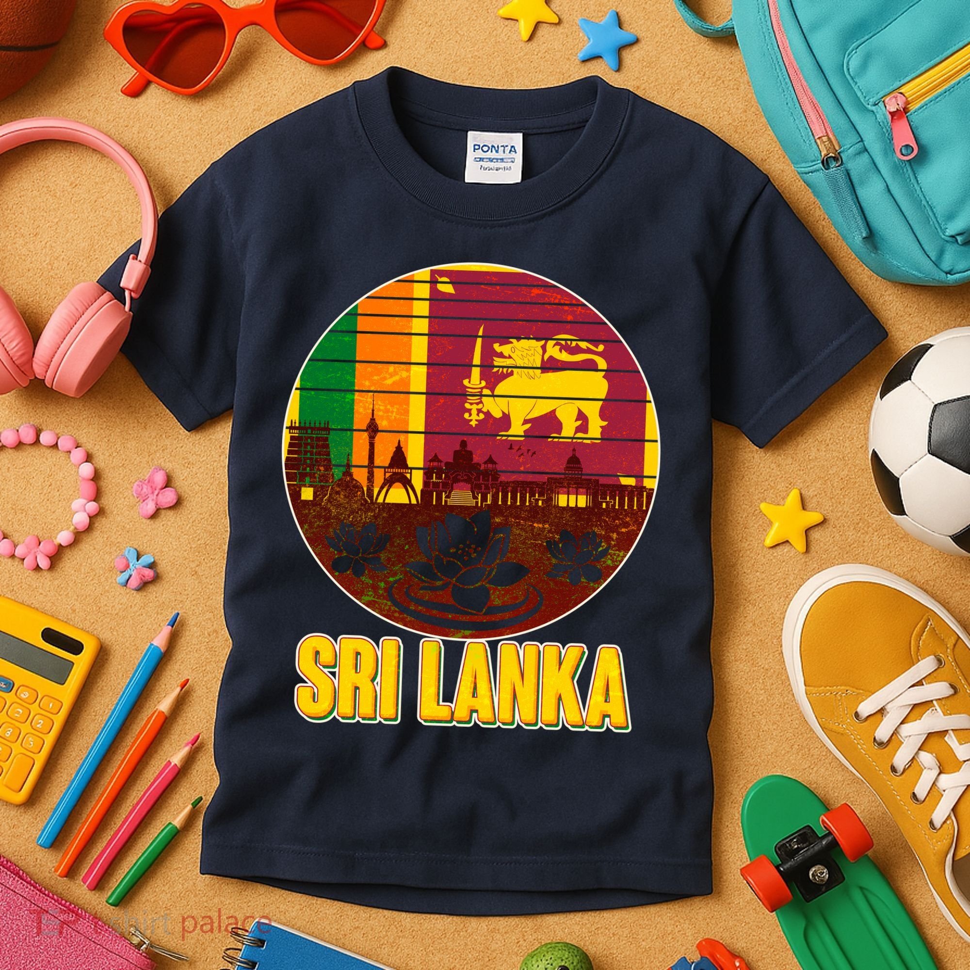 Retro Sri Lanka Emblem Kids T-Shirt