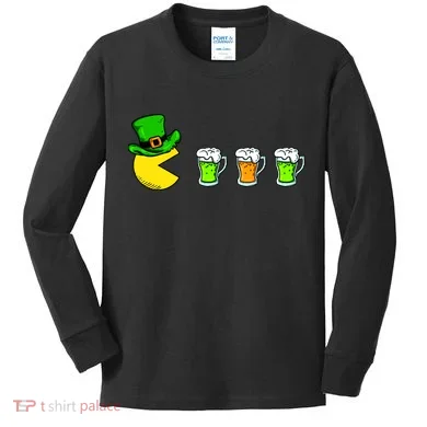 Retro St. Patrick's Day Drinking Game Kids Long Sleeve Shirt