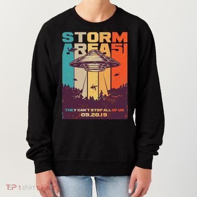 Retro Storm Area 51 UFO They Can't Stop Us All Women's Sweatshirt