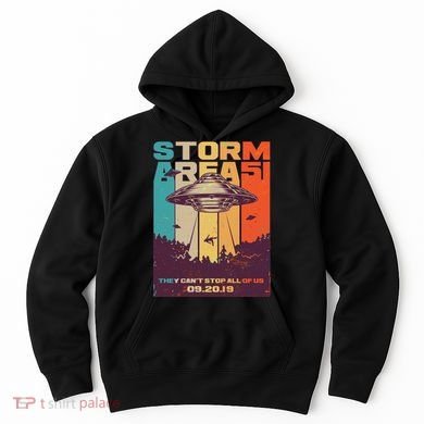 Retro Storm Area 51 UFO They Can't Stop Us All Hoodie