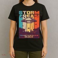 Retro Storm Area 51 UFO They Can't Stop Us All T-Shirt thumb 4