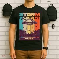 Retro Storm Area 51 UFO They Can't Stop Us All T-Shirt thumb 6