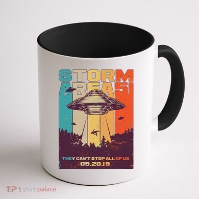 Retro Storm Area 51 UFO They Can't Stop Us All Coffee Mug back