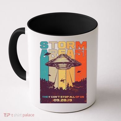 Retro Storm Area 51 UFO They Can't Stop Us All Coffee Mug