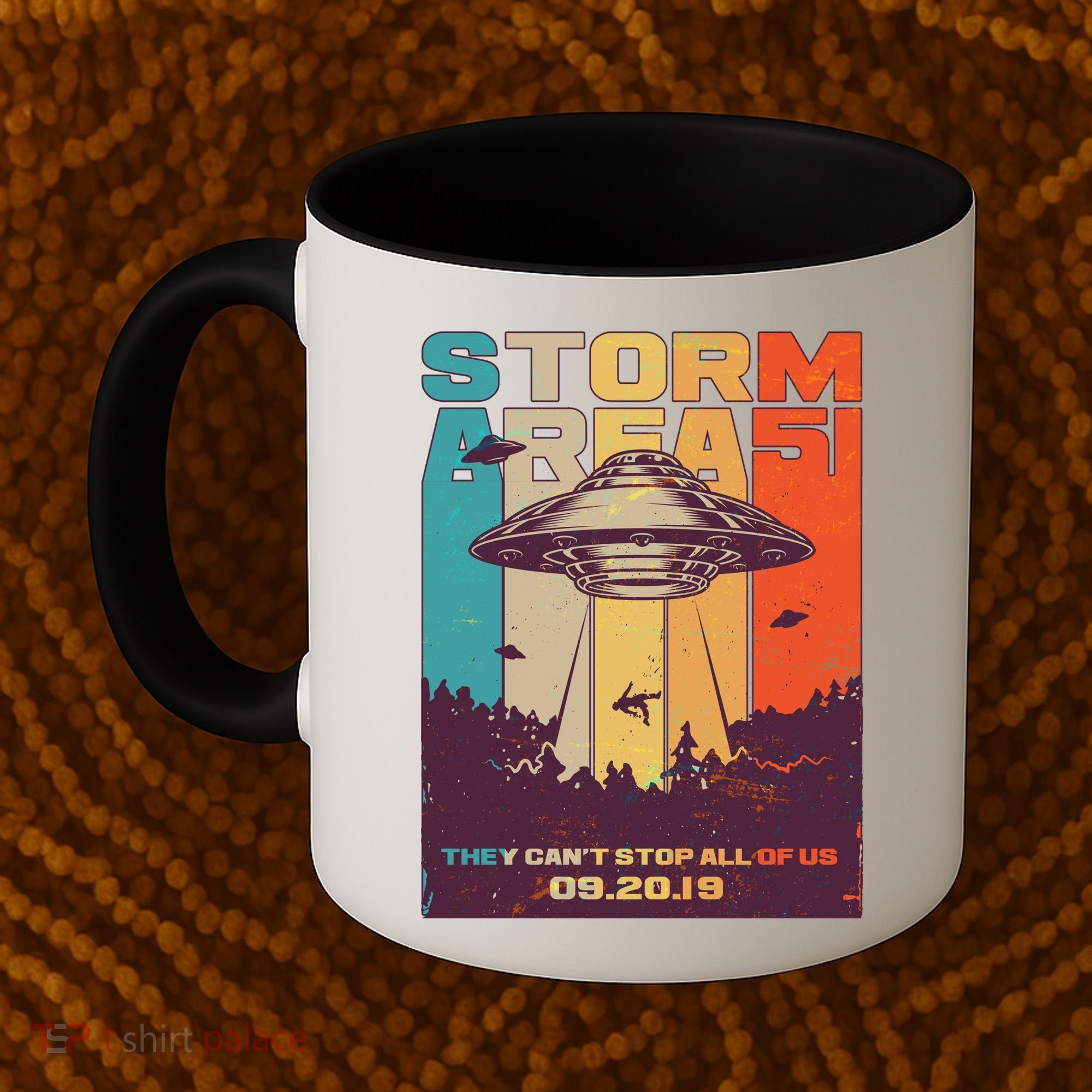 Retro Storm Area 51 UFO They Can't Stop Us All Coffee Mug