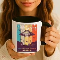 Retro Storm Area 51 UFO They Can't Stop Us All Coffee Mug thumb 3