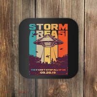 Retro Storm Area 51 UFO They Can't Stop Us All Coaster thumb 0