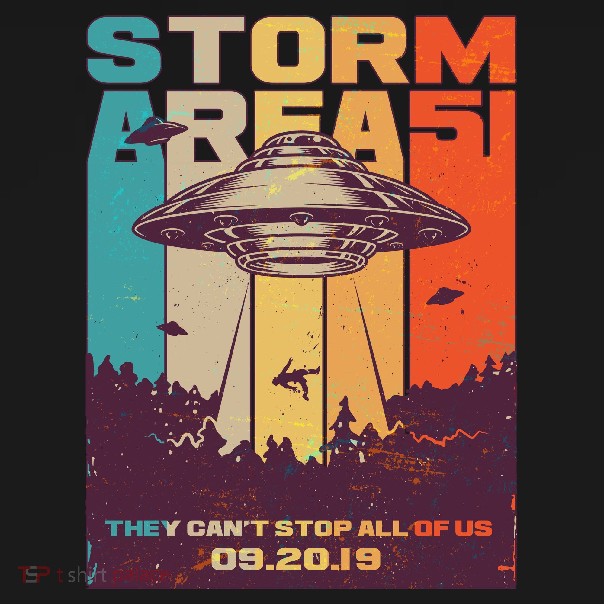 Retro Storm Area 51 UFO They Can't Stop Us All Women's Hoodie