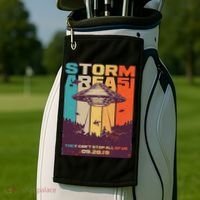 Retro Storm Area 51 UFO They Can't Stop Us All Golf Towel thumb 2