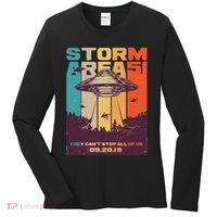Retro Storm Area 51 UFO They Can't Stop Us All Women's Long Sleeve Shirt thumb 0