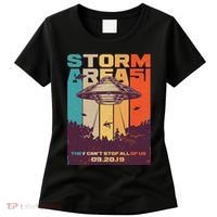 Retro Storm Area 51 UFO They Can't Stop Us All Women's T-Shirt thumb 0