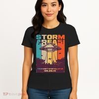 Retro Storm Area 51 UFO They Can't Stop Us All Women's T-Shirt thumb 4