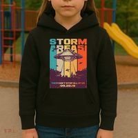 Retro Storm Area 51 UFO They Can't Stop Us All Kids Hoodie thumb 3