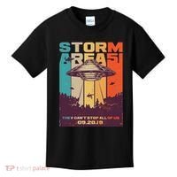 Retro Storm Area 51 UFO They Can't Stop Us All Kids T-Shirt thumb 0