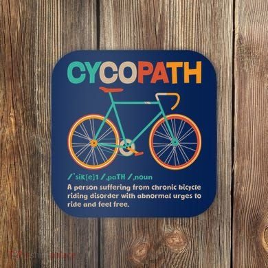 Retro Style Colors Cycopath Definition Coaster