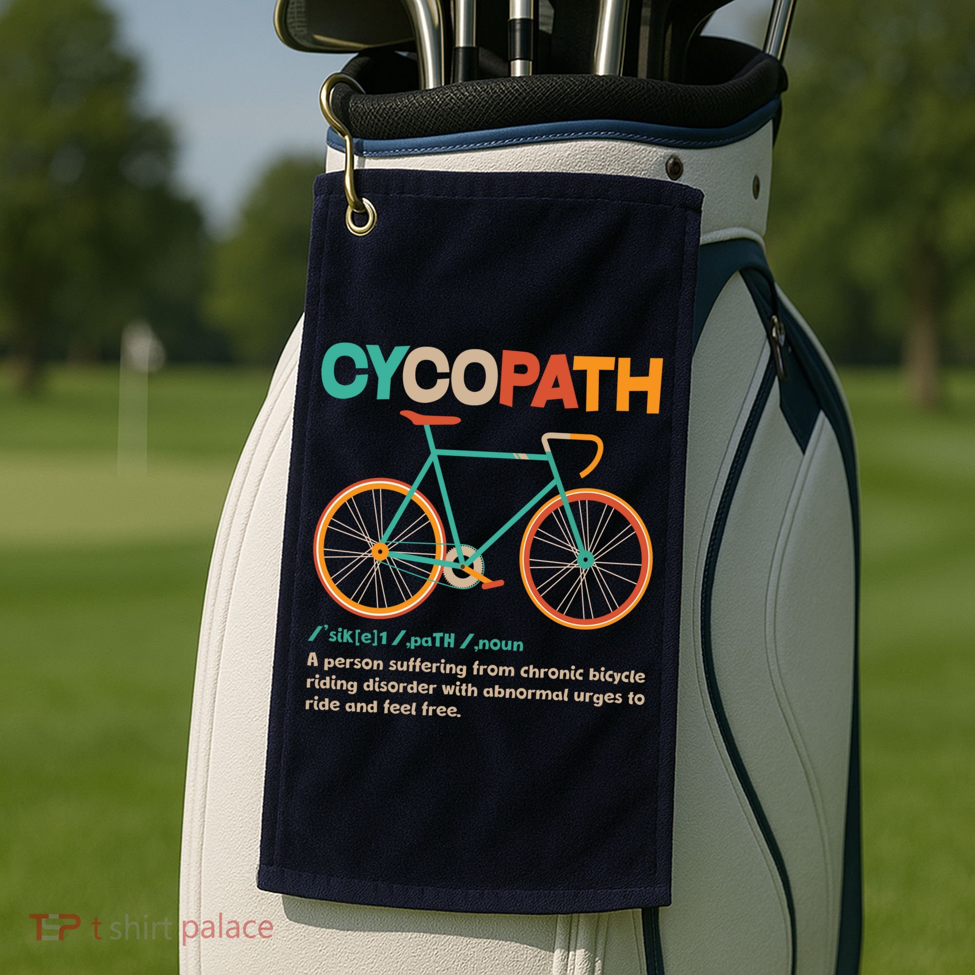 Retro Style Colors Cycopath Definition Golf Towel