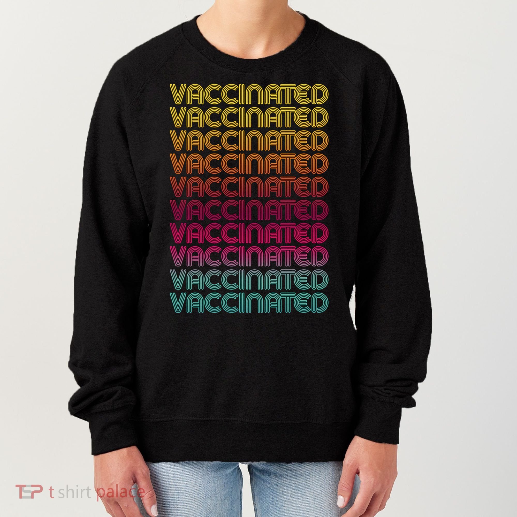 Retro Style Rainbow Vaccinated Women's Sweatshirt