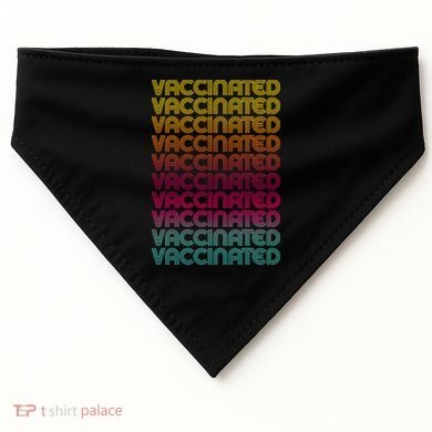 Retro Style Rainbow Vaccinated USA-Made Doggie Bandana