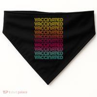 Retro Style Rainbow Vaccinated USA-Made Doggie Bandana thumb 0