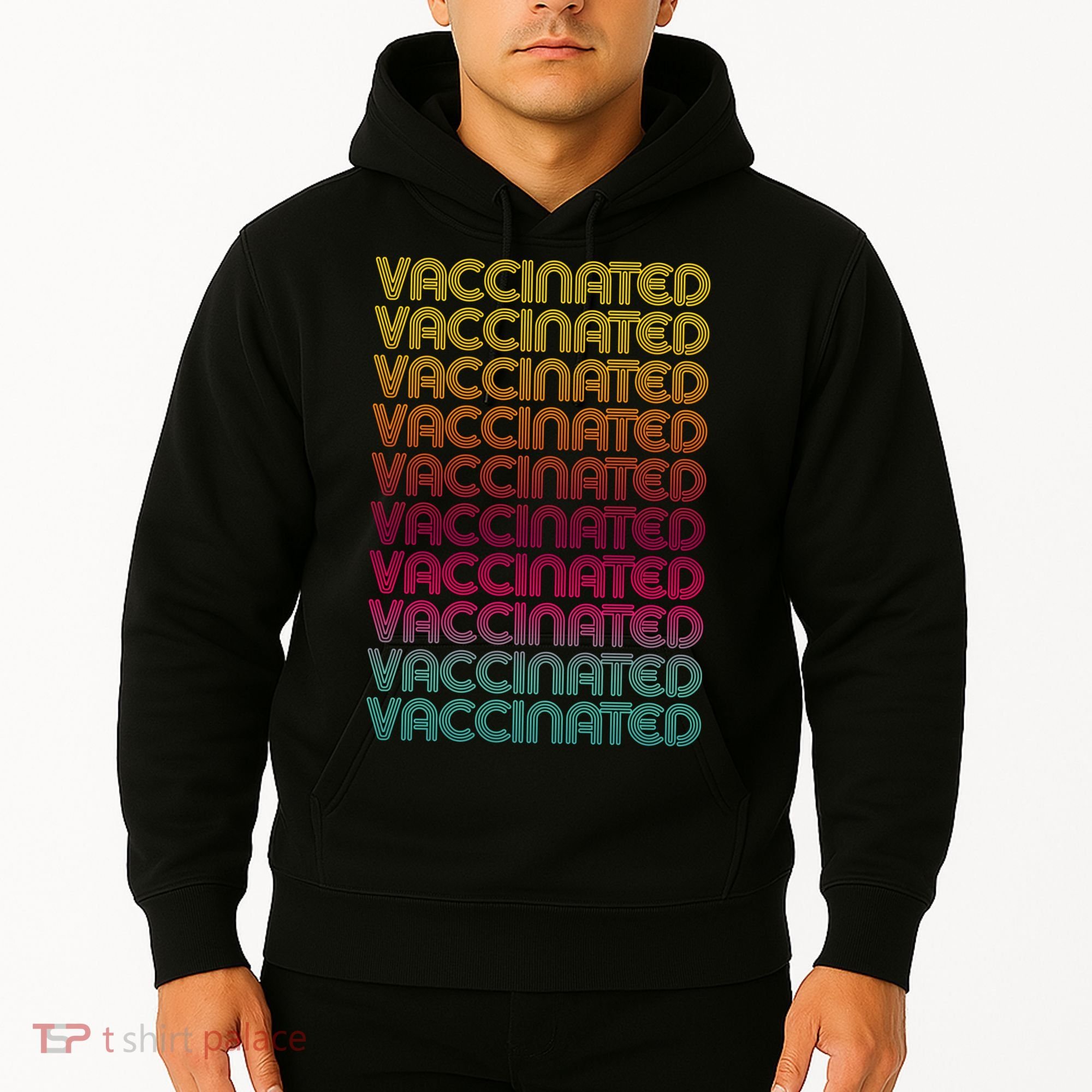 Retro Style Rainbow Vaccinated Hoodie