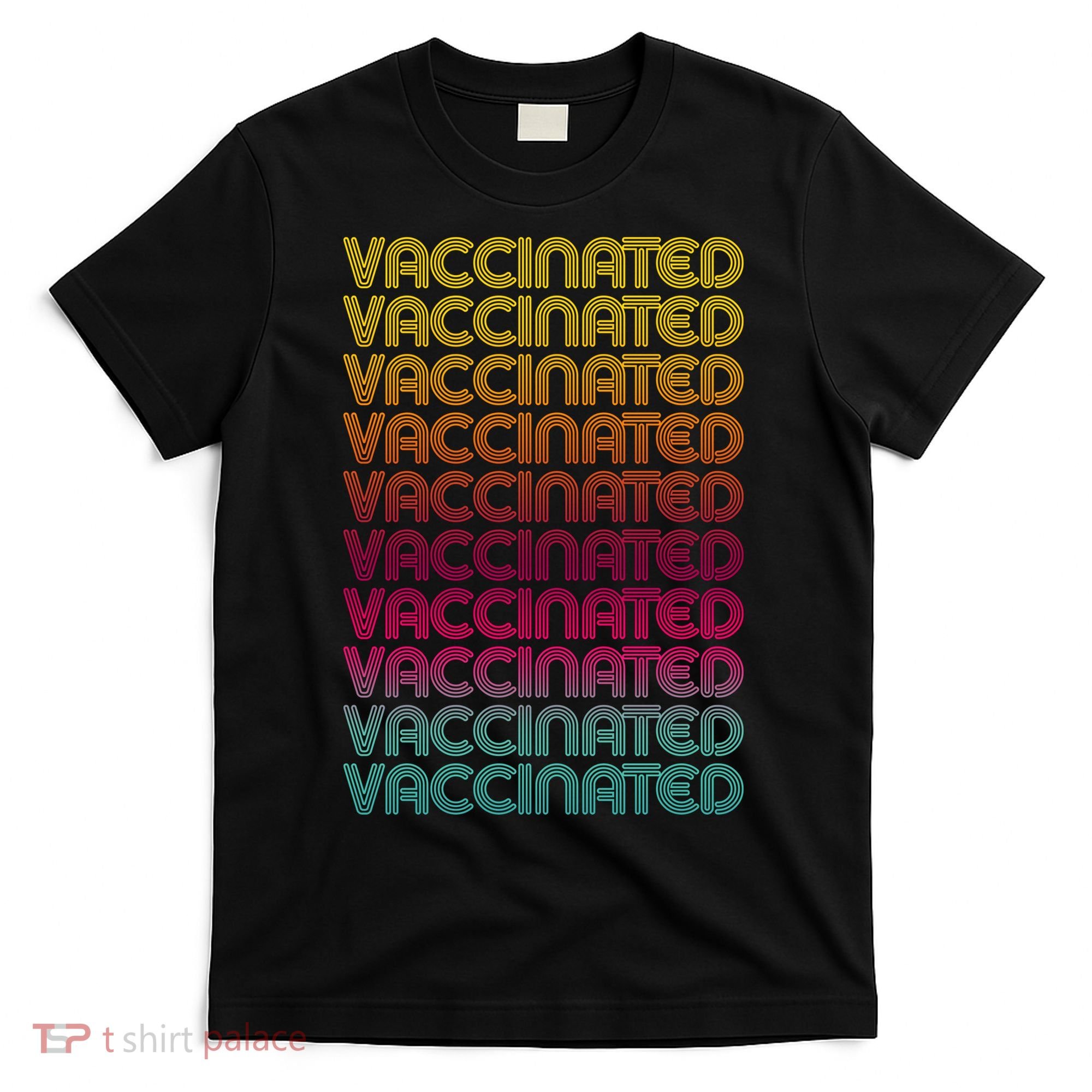 Retro Style Rainbow Vaccinated T-Shirt