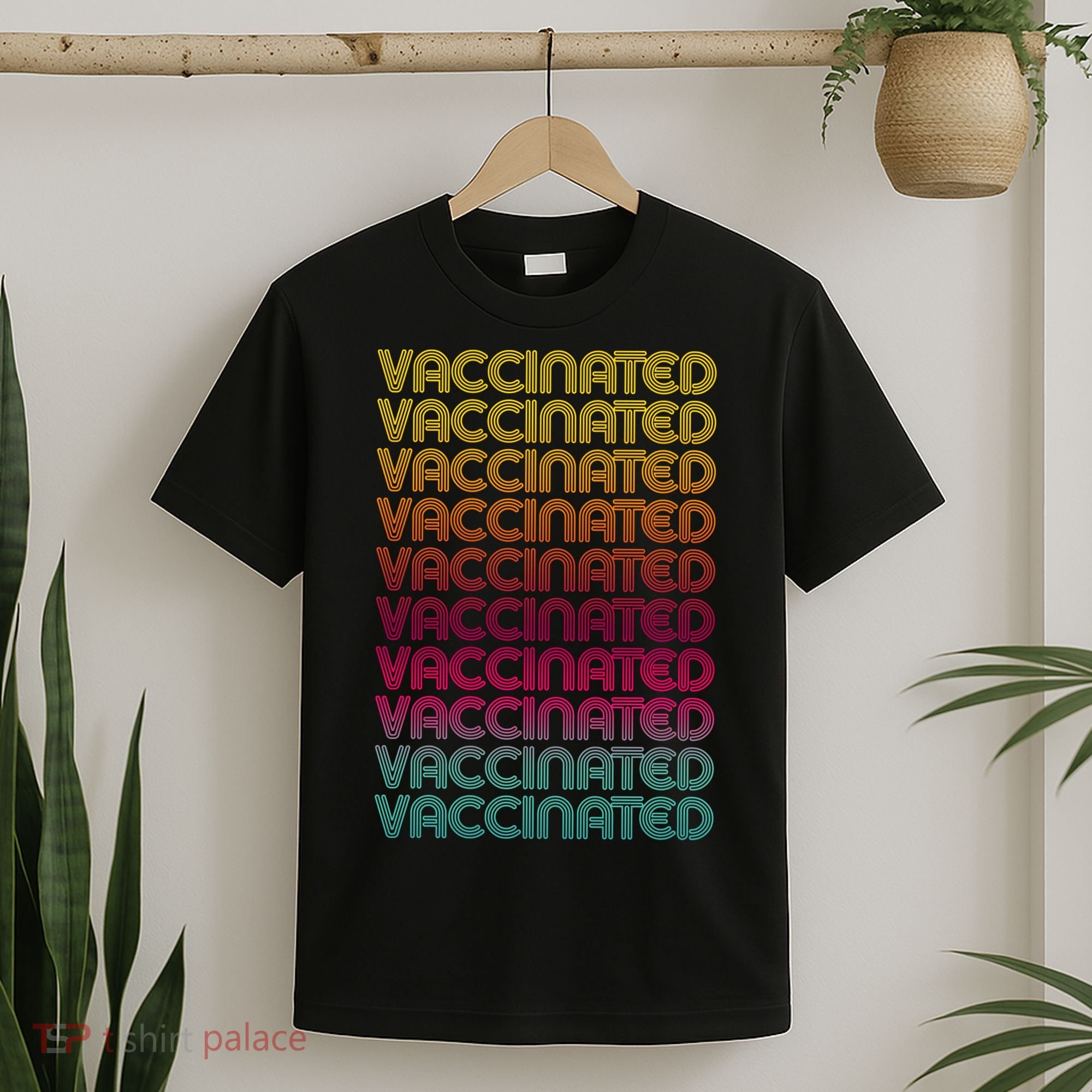 Retro Style Rainbow Vaccinated T-Shirt