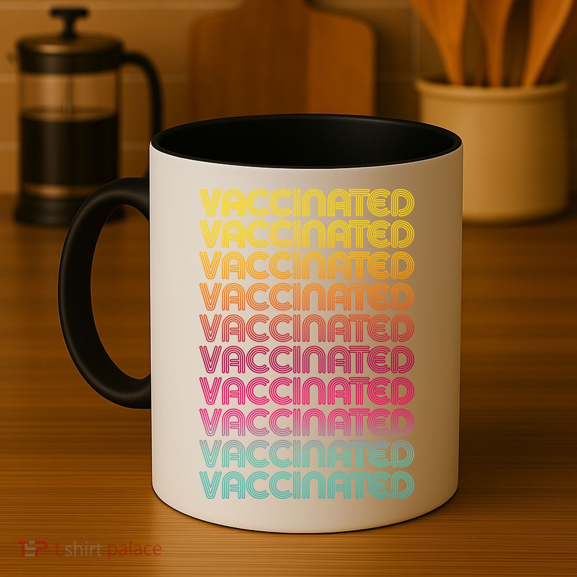 Retro Style Rainbow Vaccinated Coffee Mug
