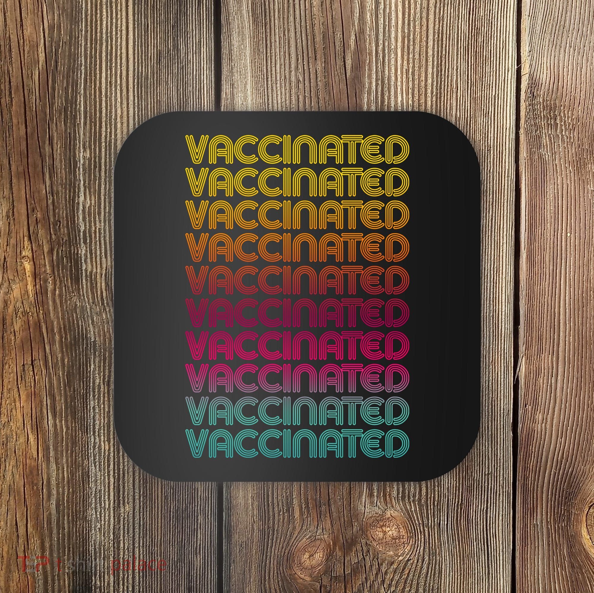Retro Style Rainbow Vaccinated Coaster