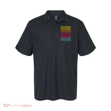 Retro Style Rainbow Vaccinated Polo