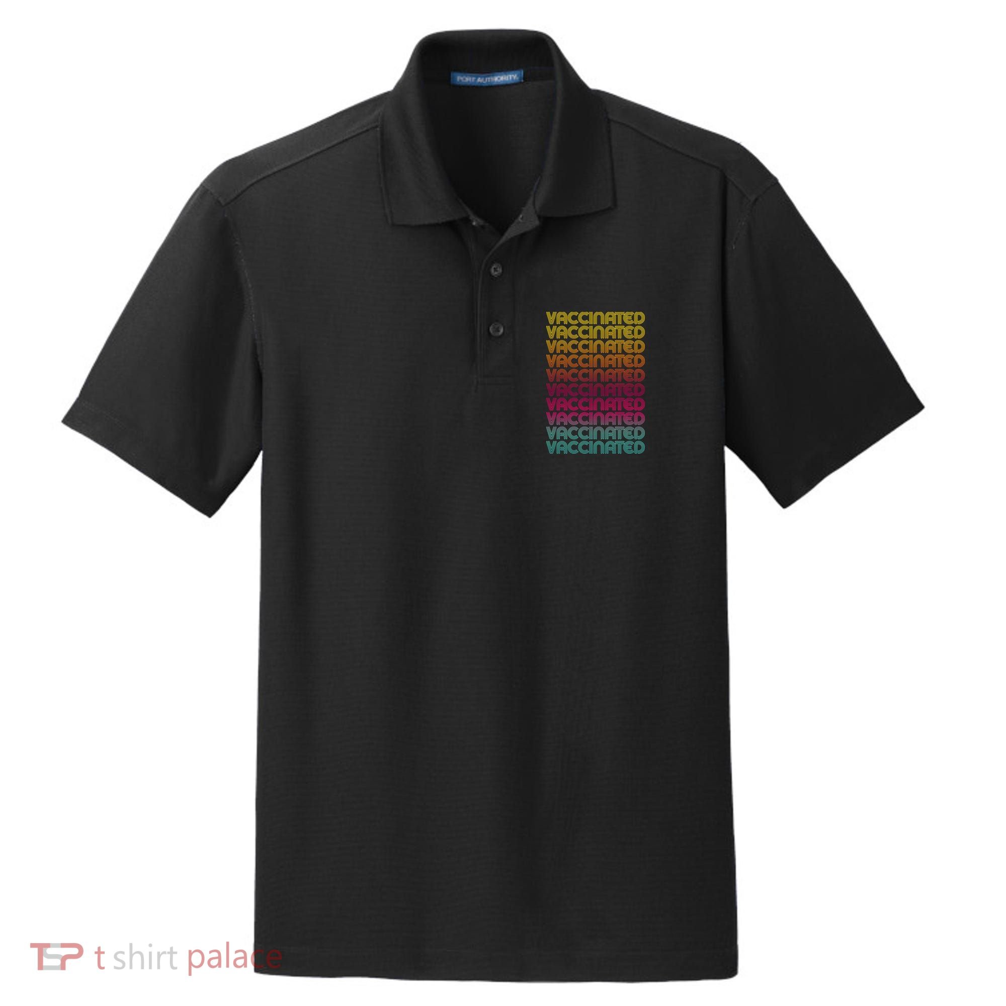 Retro Style Rainbow Vaccinated Dry Zone Grid Polo