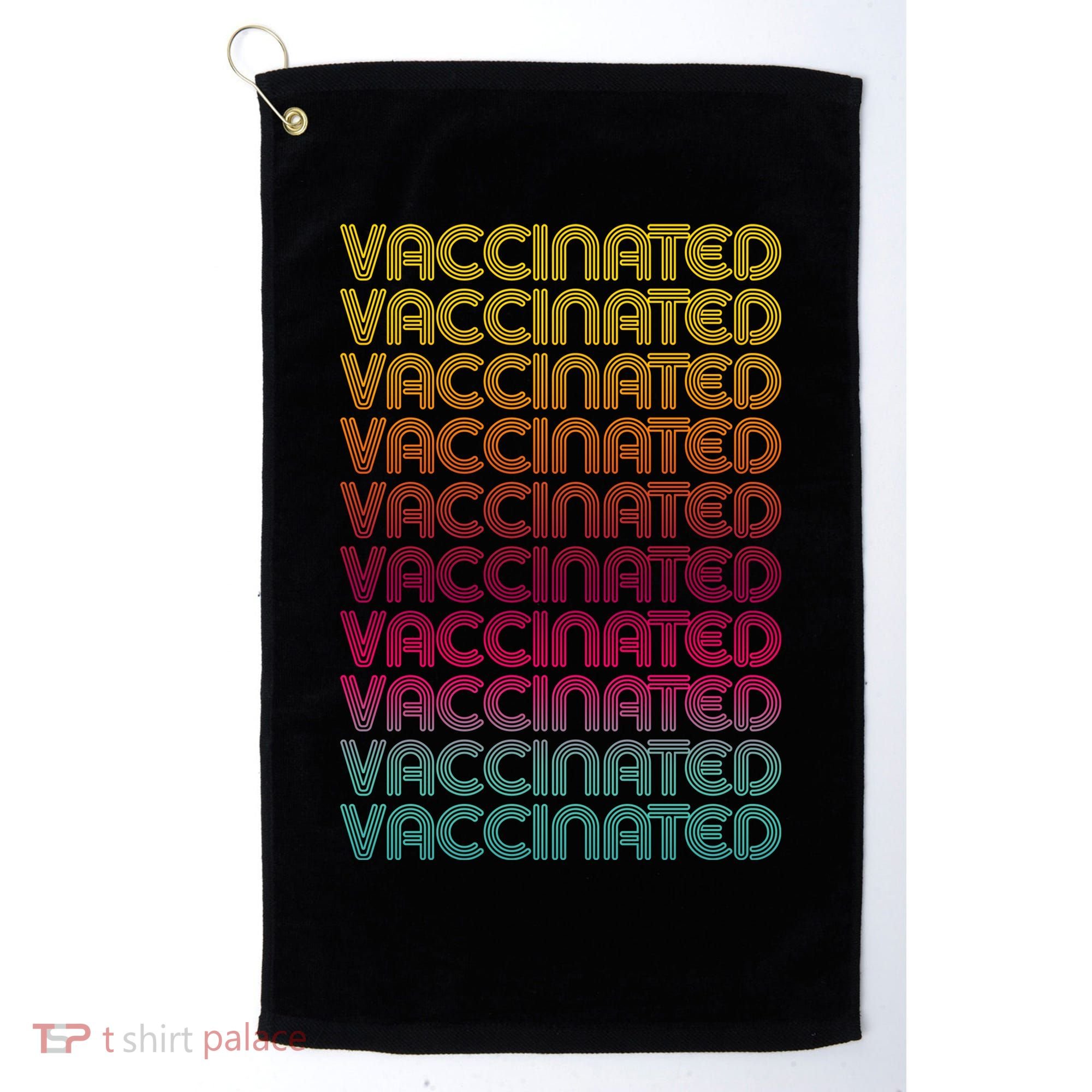 Retro Style Rainbow Vaccinated Golf Towel