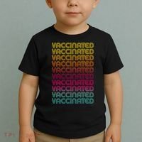 Retro Style Rainbow Vaccinated Toddler T-Shirt thumb 2