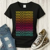 Retro Style Rainbow Vaccinated Women's T-Shirt thumb 3