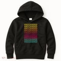 Retro Style Rainbow Vaccinated Kids Hoodie thumb 0