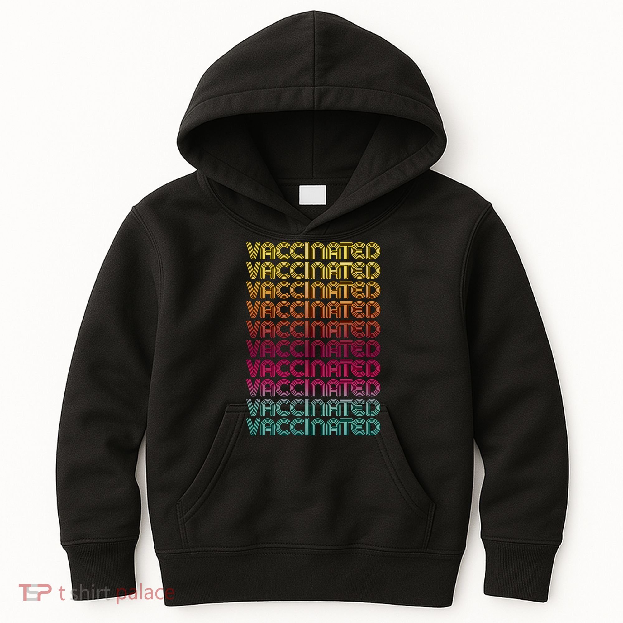 Retro Style Rainbow Vaccinated Kids Hoodie